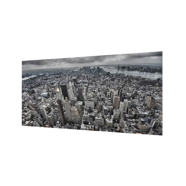 Spritzschutz Glas - Blick über Manhattan - Querformat - 2:1