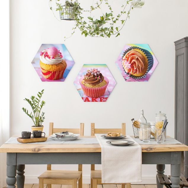 Bilder für die Wand Bunte Cupcakes