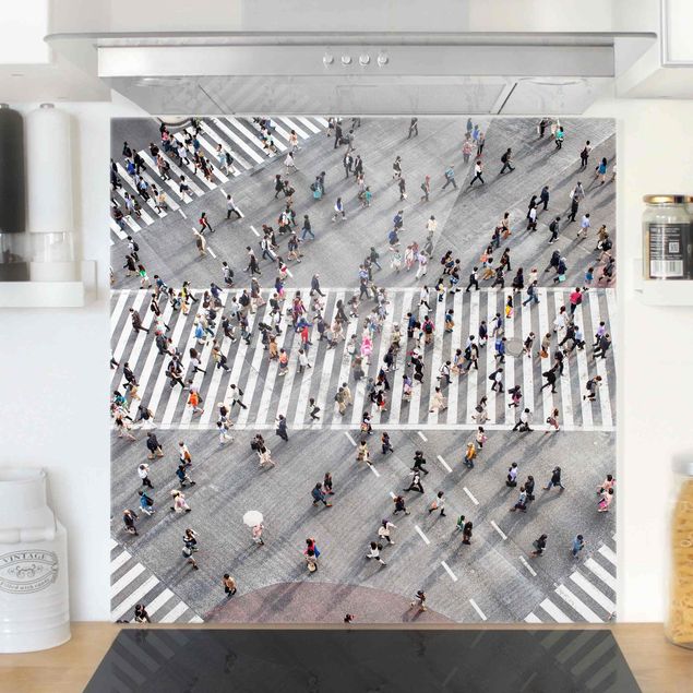 Spritzschutz Glas magnetisch Shibuya Crossing in Tokio