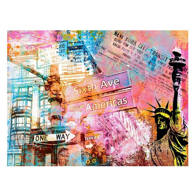Magnettafel Sprüche Sixth Avenue New York Collage