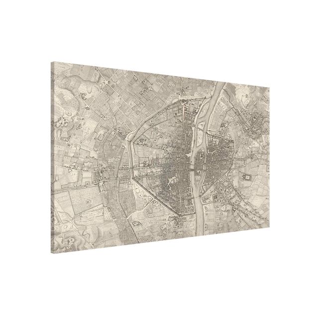 Magnettafel Weltkarte Vintage Karte Paris