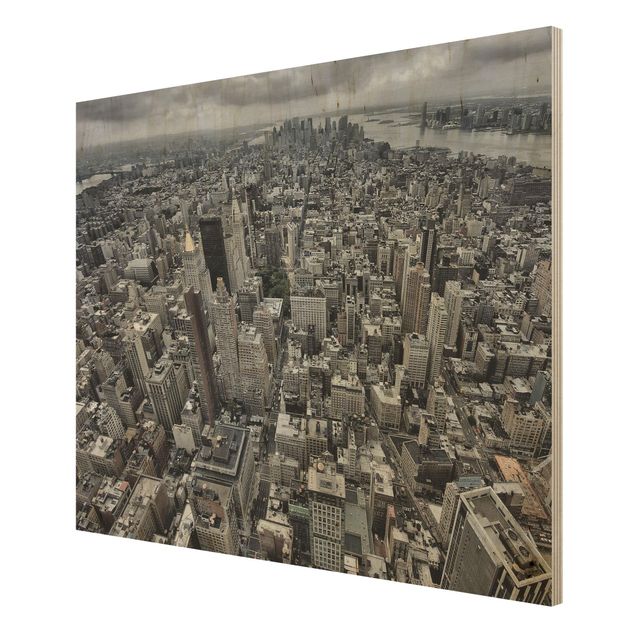 Bilder auf Holz Blick über Manhattan