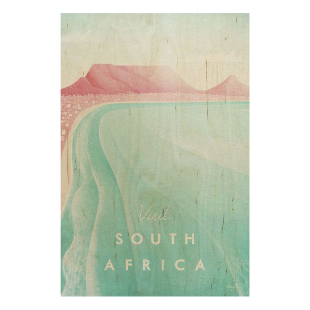 Holzbild maritim Reiseposter - Südafrika