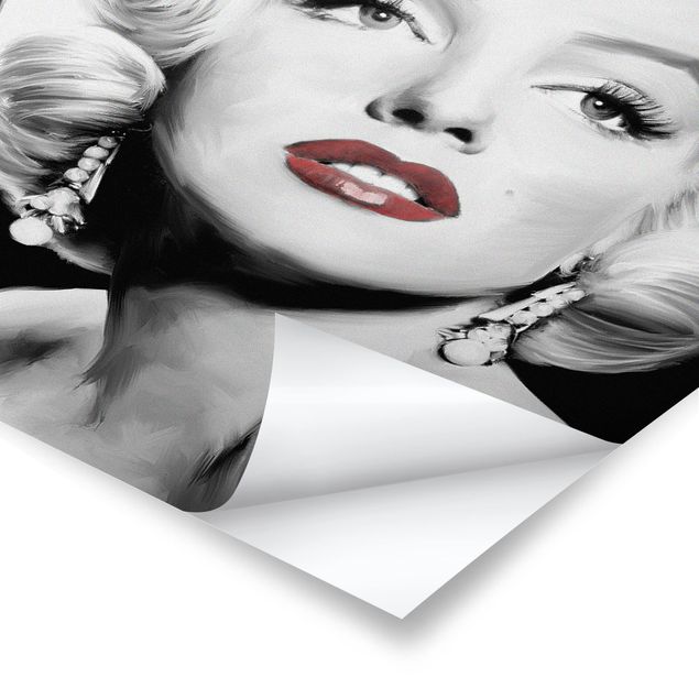 Poster - Marilyn mit Ohrschmuck - Hochformat 3:2