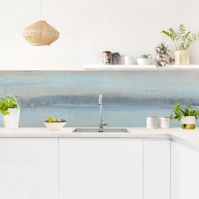 Küchenrückwand abstrakt Horizont über Blau I