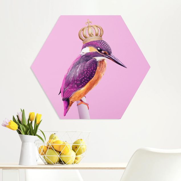 Bilder auf Hartschaumplatte Rosa Eisvogel mit Krone