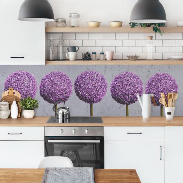 Küchenrückwand Gräser Allium Kugel-Blüten I