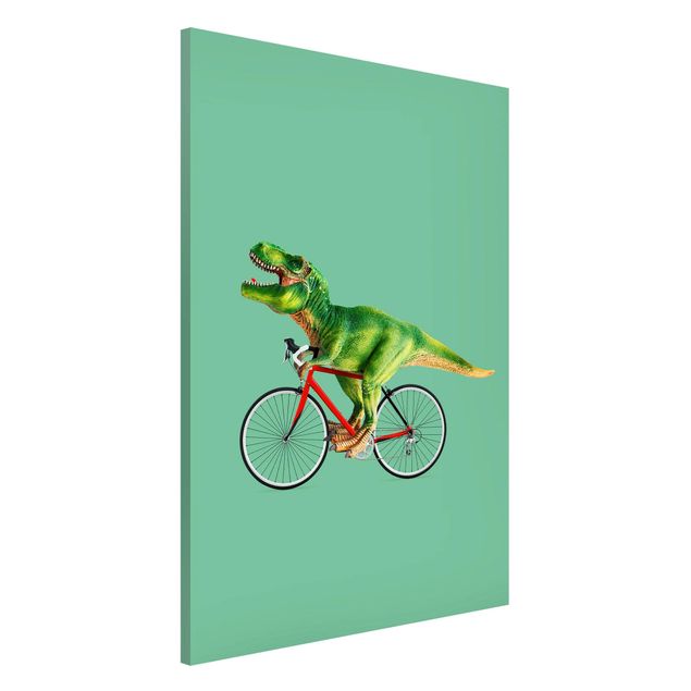 Magnettafel Tiere Dinosaurier mit Fahrrad