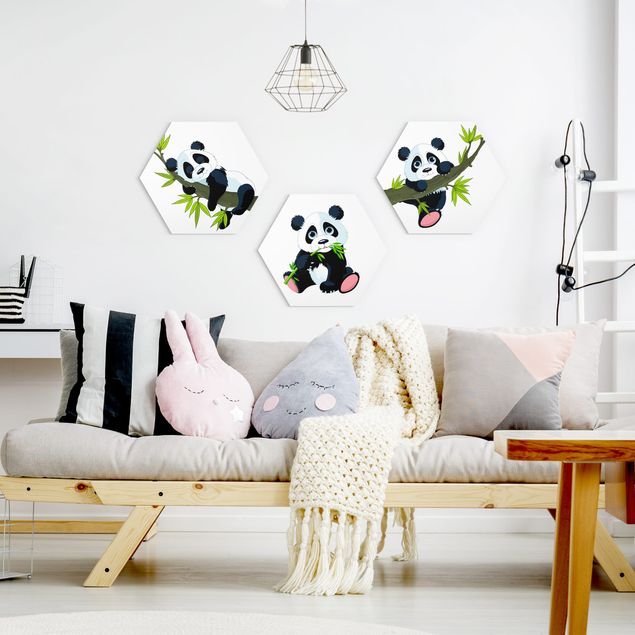 Bilder für die Wand Pandabären Set