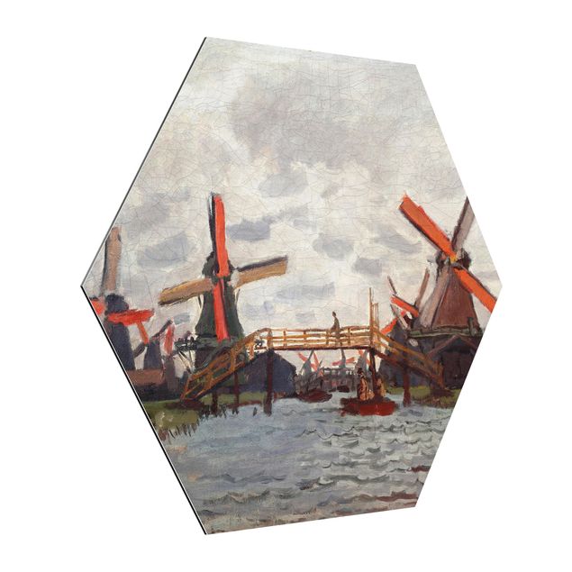 Alu Dibond Bilder Claude Monet - Windmühlen Zaandam