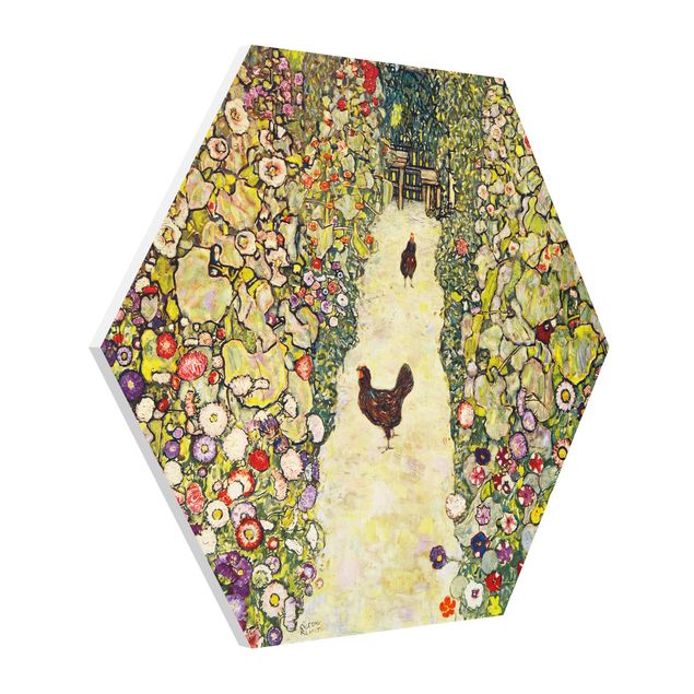 Schöne Wandbilder Gustav Klimt - Gartenweg mit Hühnern