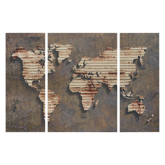 Leinwandbilder Rost Weltkarte