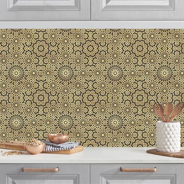 Küchenrückwände Platte Orientalisches Muster mit goldenen Sternen