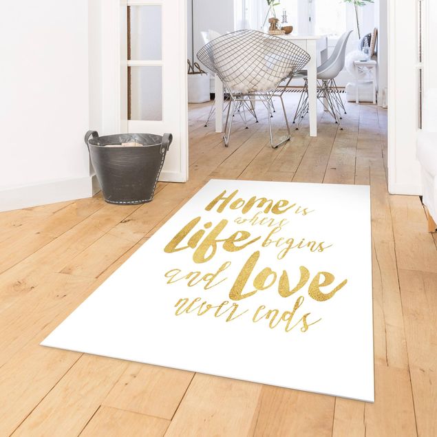 Teppiche Home is where Life begins Gold