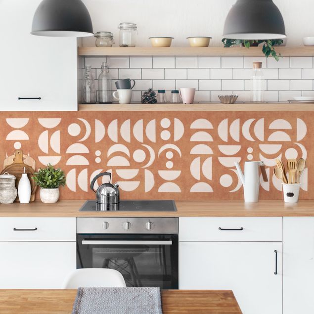 Küchenrückwände selbstklebend Abstrakte Monde terracotta
