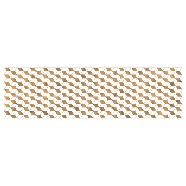 Klebe Dekorfolie Würfel Muster in 3D Gold