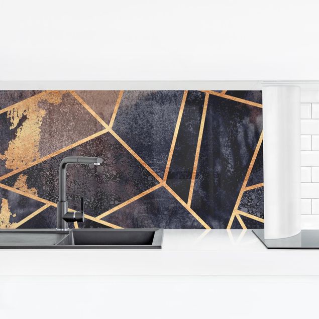 Küchenrückwand abstrakt Onyx mit Gold
