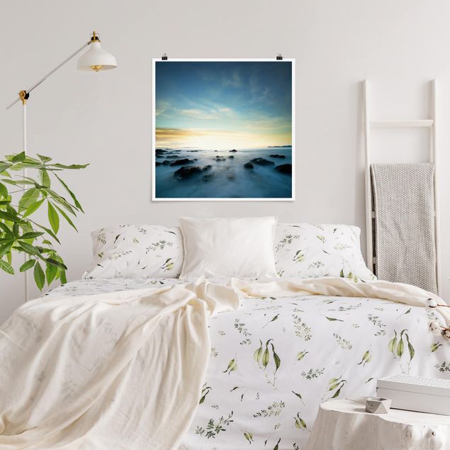 Poster - Sonnenuntergang über dem Ozean - Quadrat 1:1