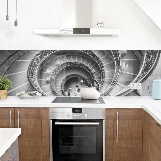 Küchenrückwand Schwarz-Weiß Bramante Treppe