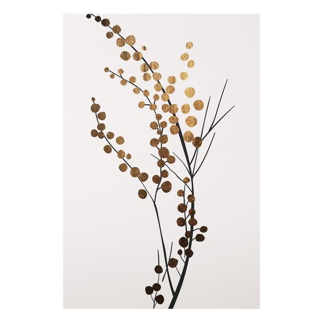 Schöne Wandbilder Grafische Pflanzenwelt - Beeren Gold