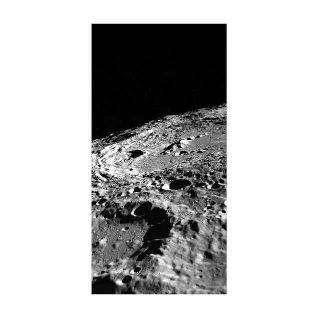 Teppich schwarz-weiß NASA Fotografie Mondkrater