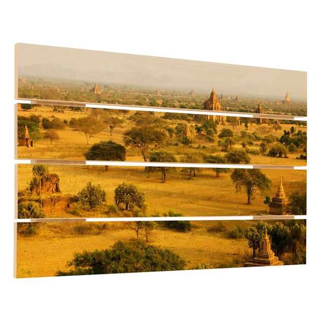 Holzbild - Bagan in Myanmar - Querformat 2:3