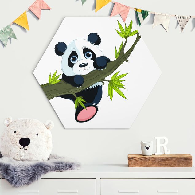 Wandbilder Tiere Kletternder Panda