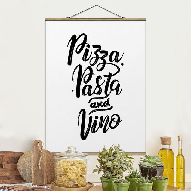 Wandbilder Pizza Pasta und Vino