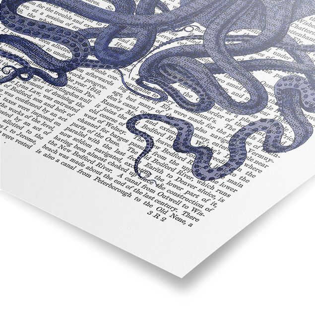 Poster Sprüche Tierlektüre - Oktopus