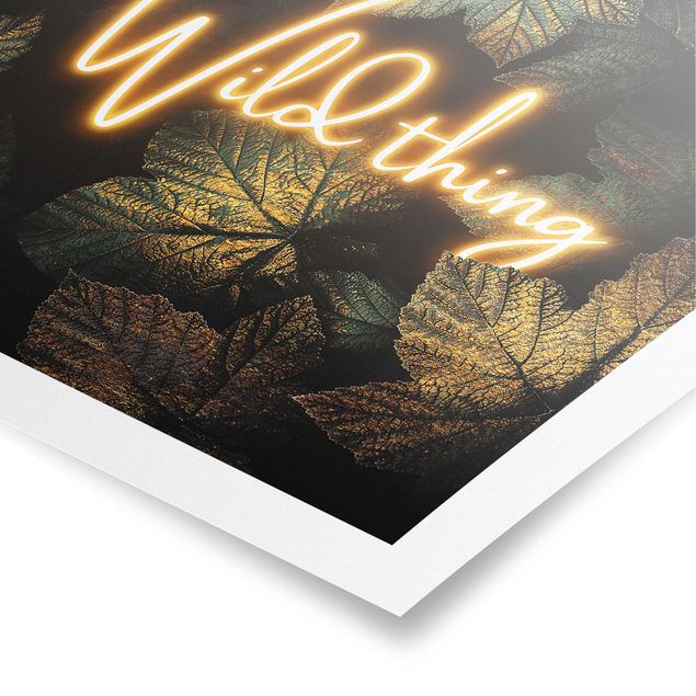 Poster - Wild Thing goldene Blätter - Quadrat 1:1