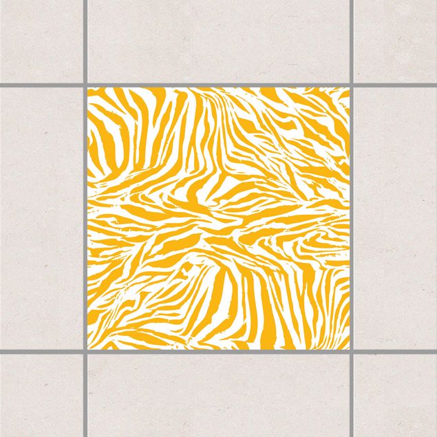 Fliesenfolie Muster Zebra Design Melon Yellow Gelb