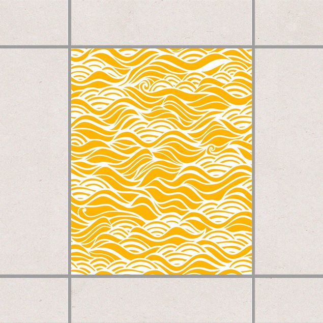 Fliesenaufkleber Muster Sie träumten von zarten Wellen am Meer Mellon Yellow