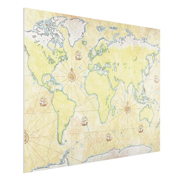 Foto auf Hartschaumplatte World Map