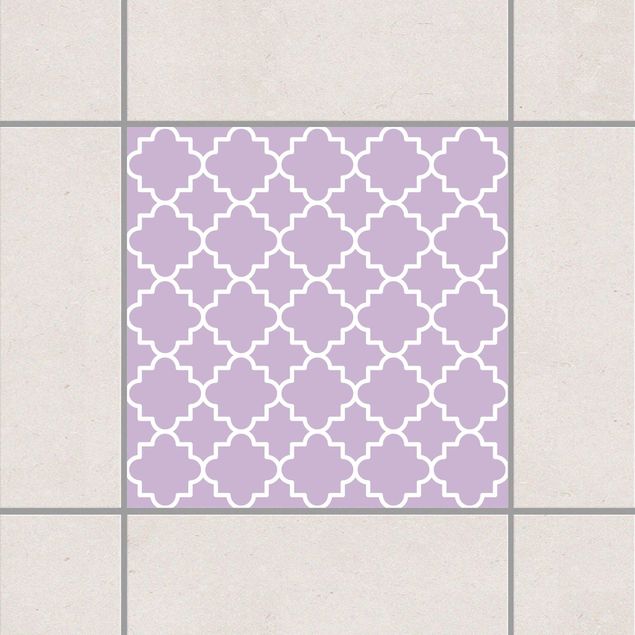 Fliesenfolie Muster Traditional Quatrefoil Lavender