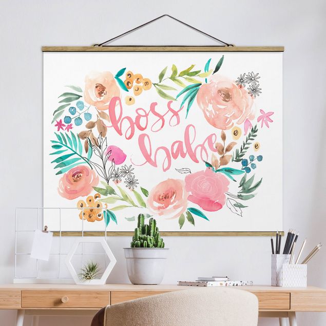 Schöne Wandbilder Rosa Blüten - Boss Babe