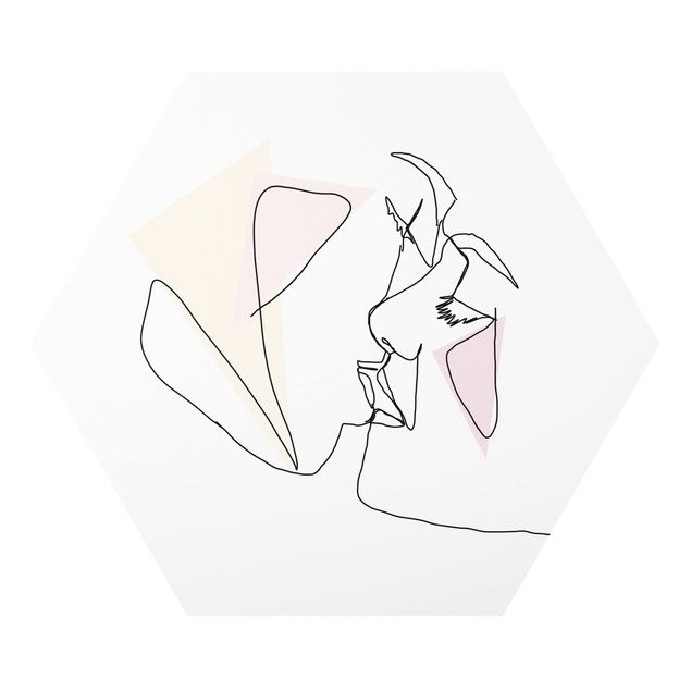 Hexagon Bild Forex - Kuss Gesichter Line Art