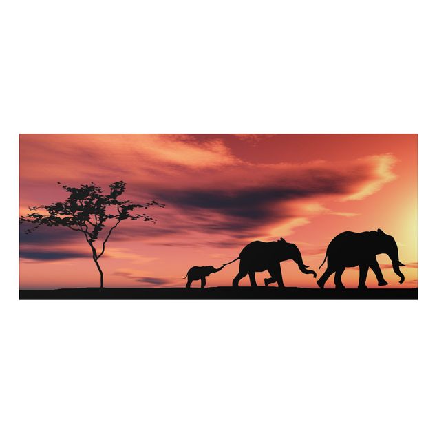 Schöne Wandbilder Savannah Elefant Family
