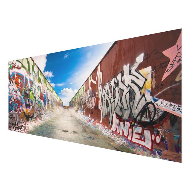 Alu-Dibond Bild - Skate Graffiti