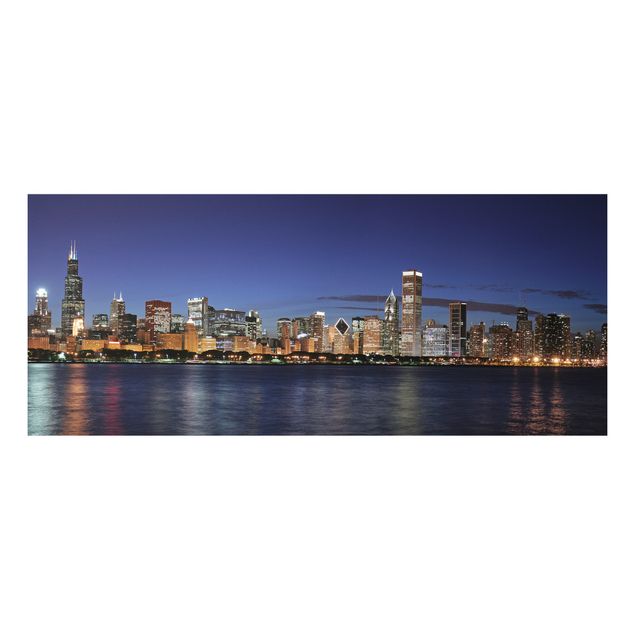Schöne Wandbilder Chicago Skyline bei Nacht