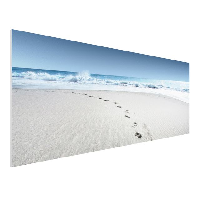 Foto auf Hartschaumplatte Spuren im Sand