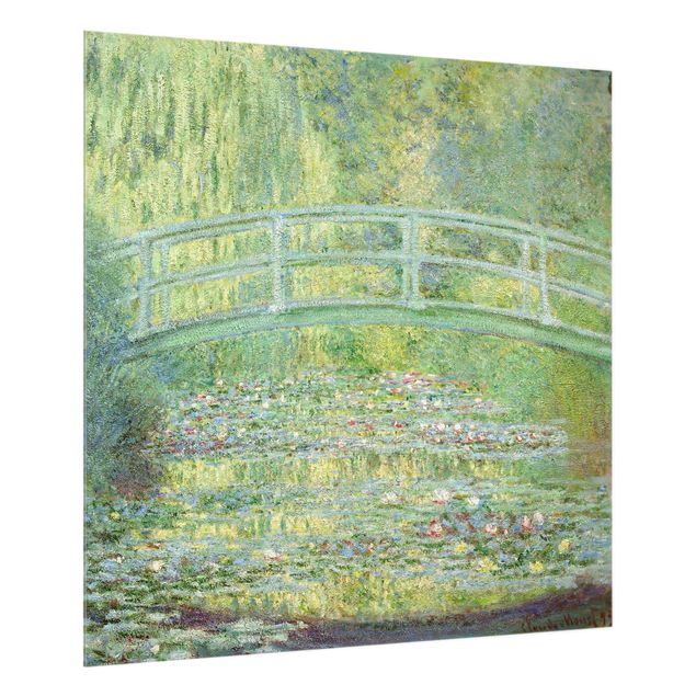 Küchenrückwand Glas Wald Claude Monet - Japanische Brücke