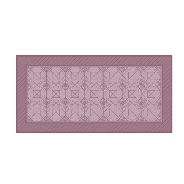 Teppich modern Art Deco Sonnenstern Muster mit Bordüre