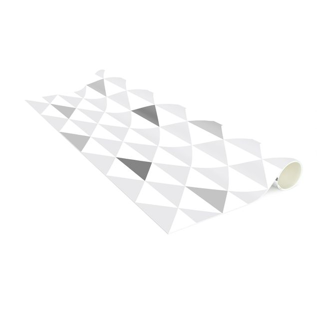 Moderne Teppiche No.YK66 Dreiecke Grau Weiß Grau