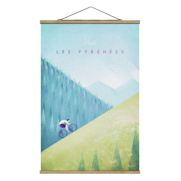 Stoffbild mit Posterleisten - Reiseposter - Die Pyrenäen - Hochformat 2:3