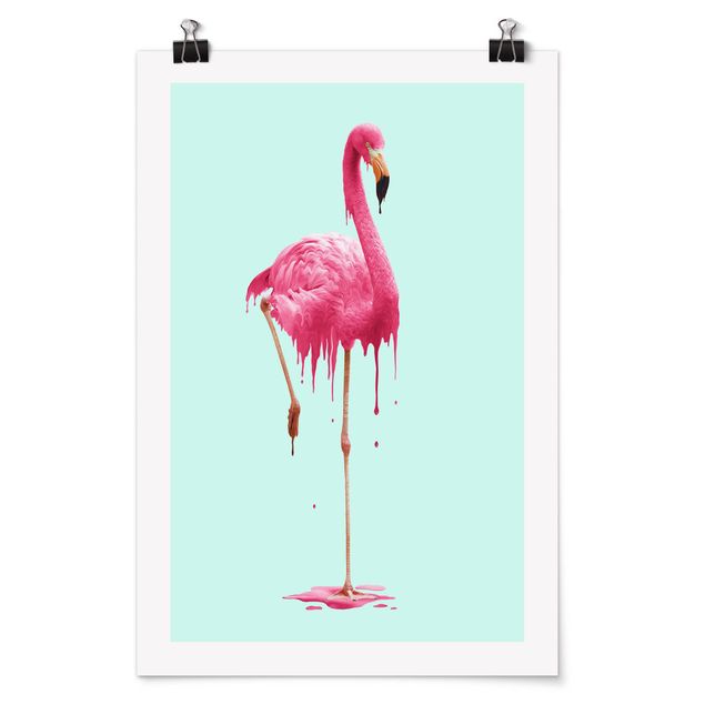 Tiere Poster Schmelzender Flamingo