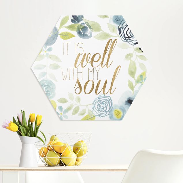 Bilder für die Wand Blumenkranz mit Spruch - Soul