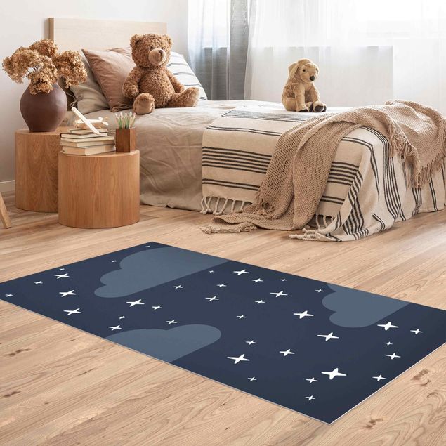 teppich für balkon Stilisierte Sterne im Nachthimmel