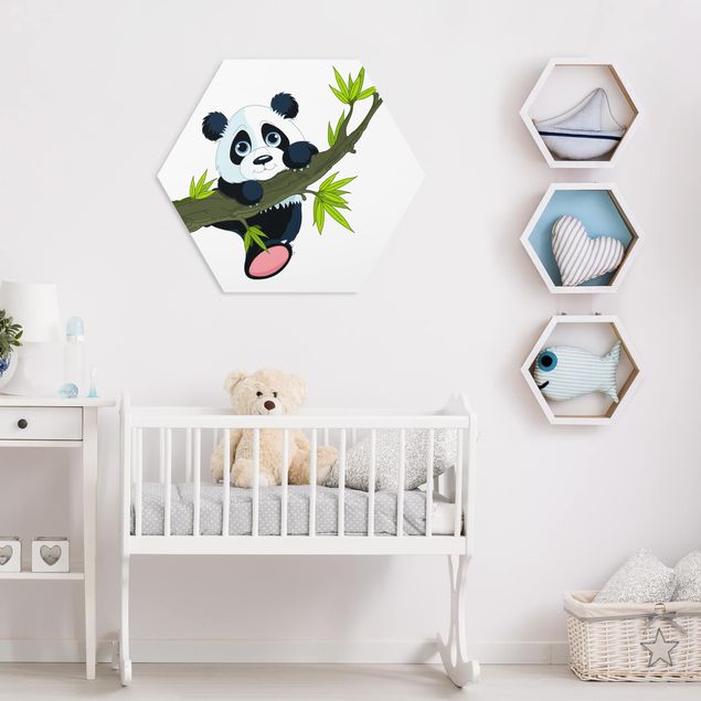 Bilder auf Hartschaumplatte Kletternder Panda