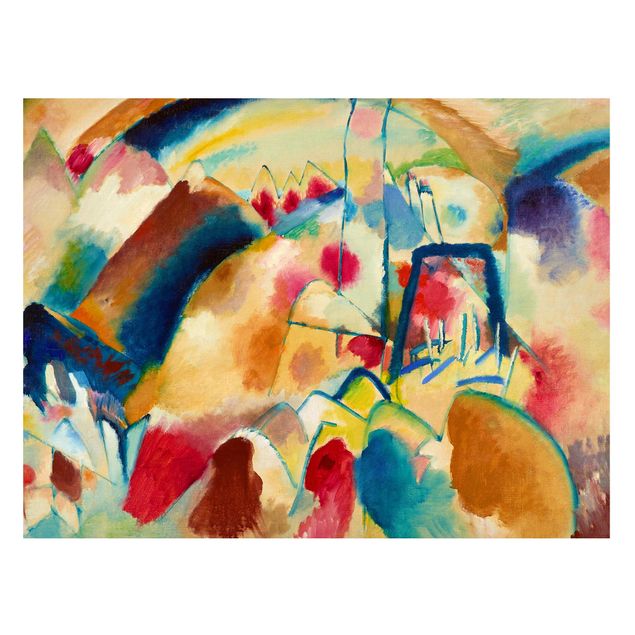 Kunstdruck Expressionismus Wassily Kandinsky - Landschaft mit Kirche