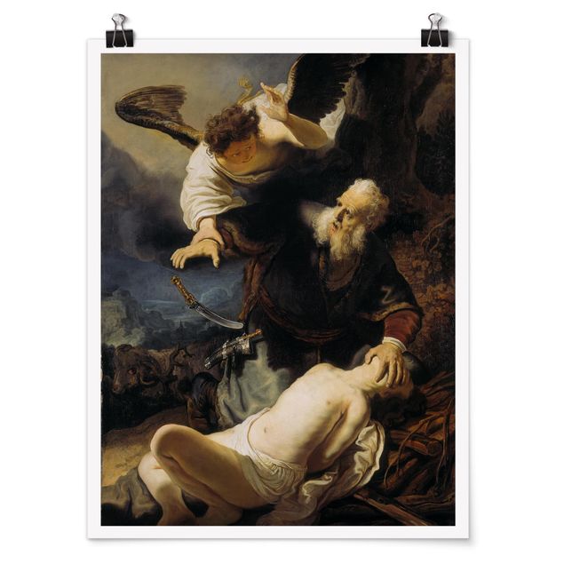 Poster - Rembrandt van Rijn - Die Opferung Isaaks - Hochformat 3:4